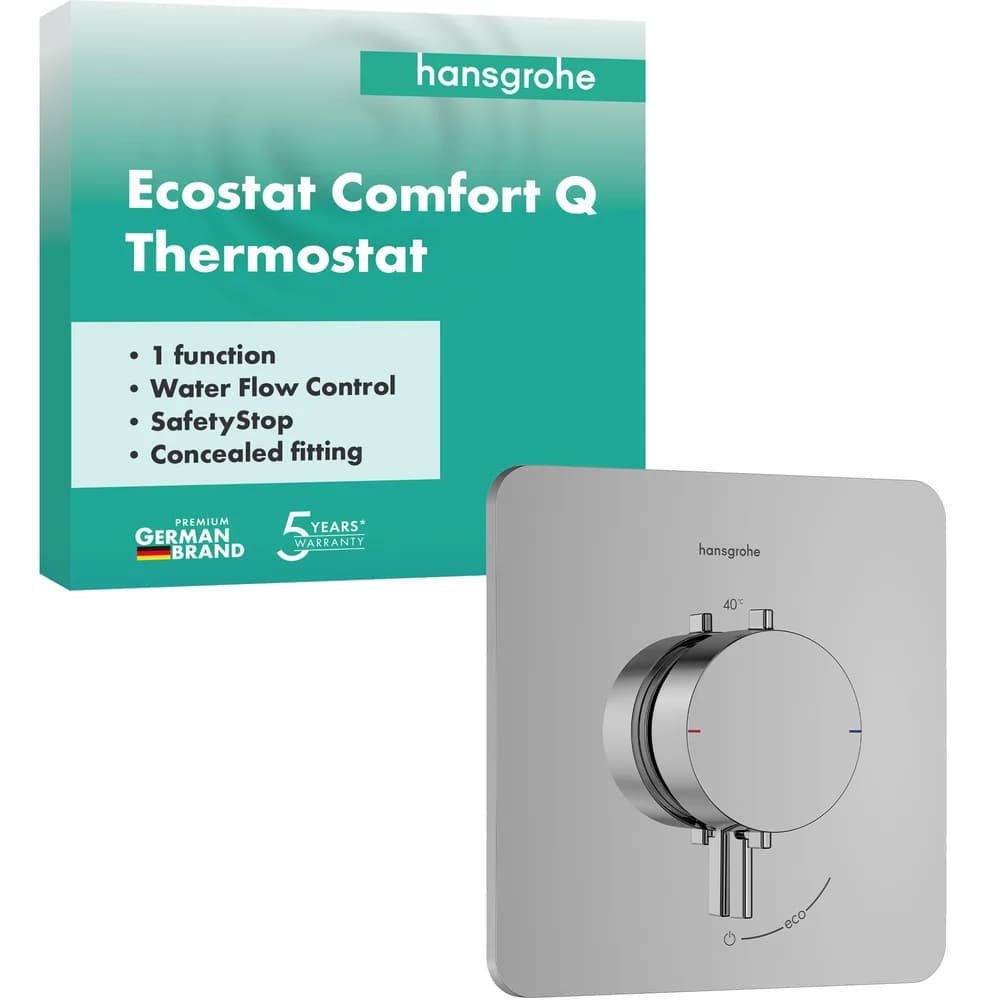 hansgrohe Ecostat Comfort Q Thermostat Unterputz für 1 Verbraucher, Chrom