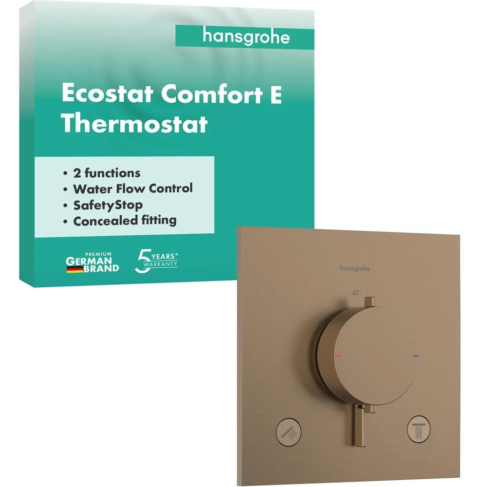 hansgrohe Thermostat Ecostat Comfort E UP, f 2 Verbr., 24 l/min, brushed bronze