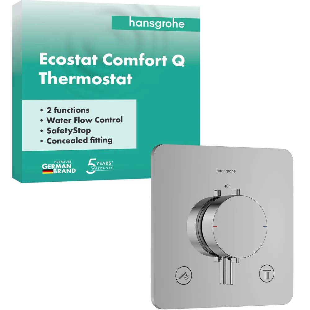 Hansgrohe Thermostat Unterputz Ecostat Comfort Q, für 2 Verbraucher, chrom