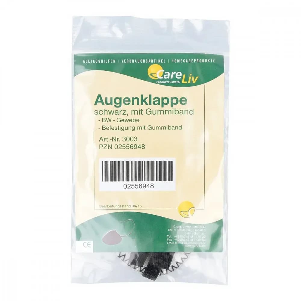 Augenklappe mit Gummiband schwarz