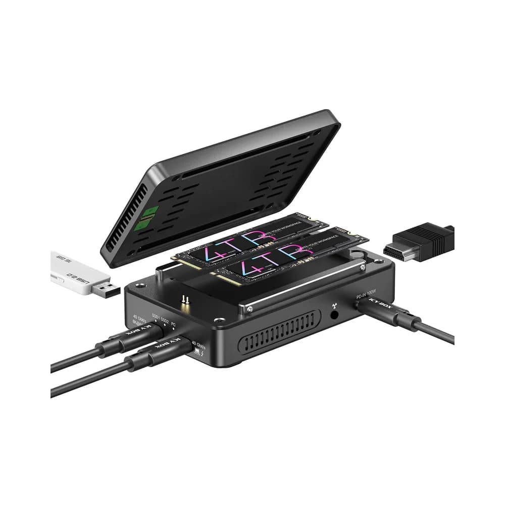 2-Bay M.2 NVMe RAID Dock 40 Gbps 8K Video