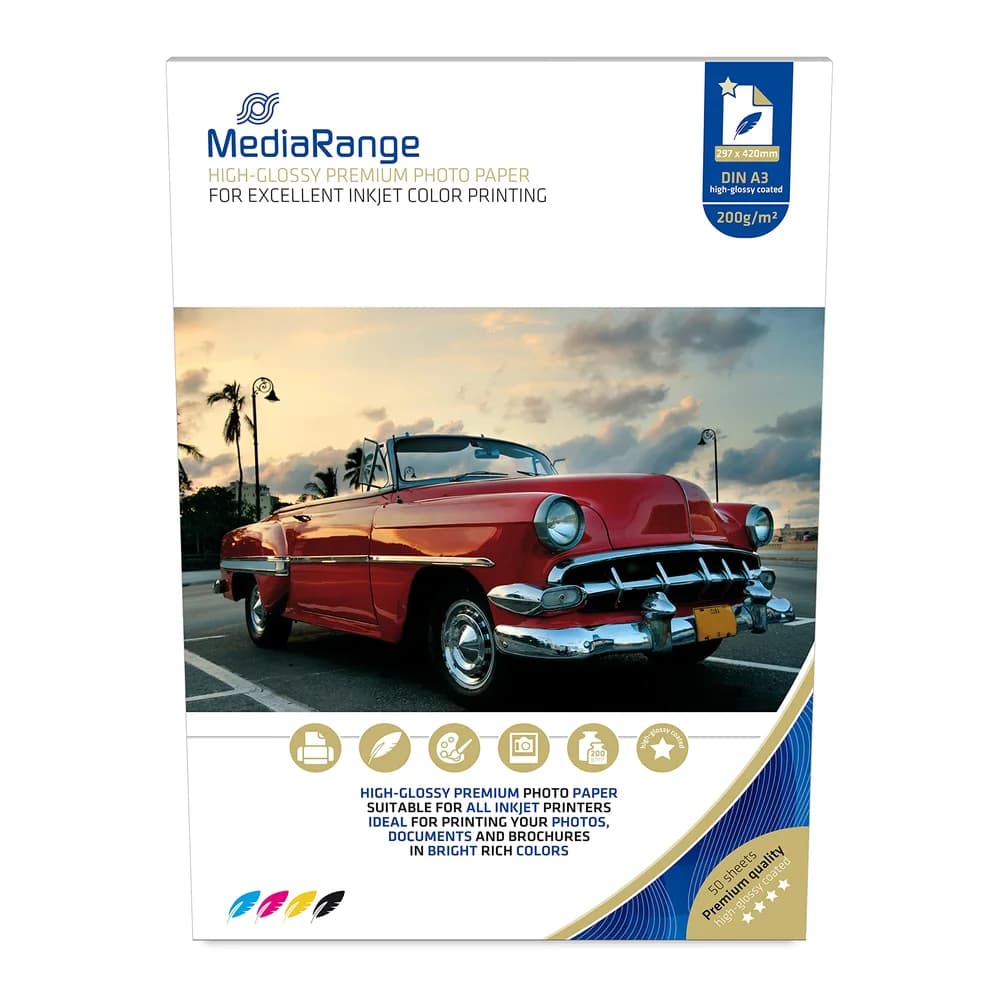 MediaRange Fotopapier, A3, 200g, 50 Blatt