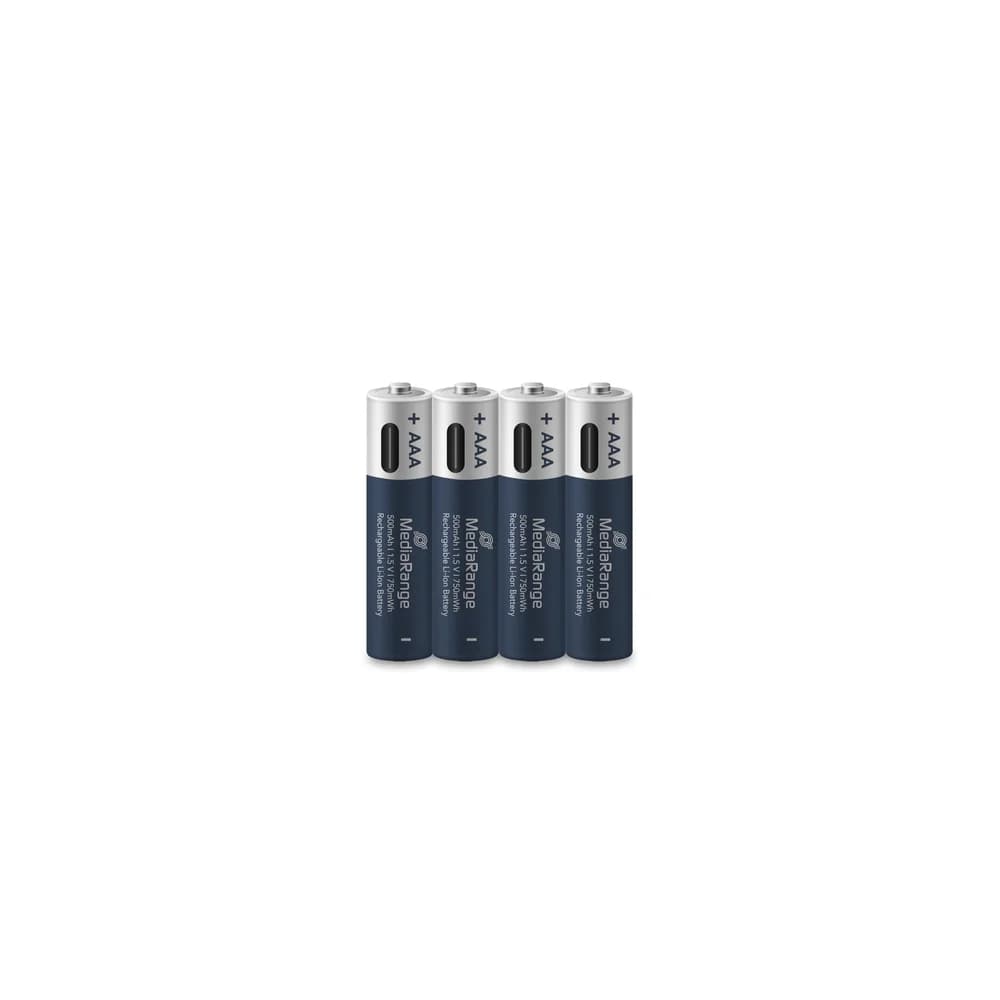 MediaRange USB-Akkus mit Ladekabel Micro AAA 500 mAh
