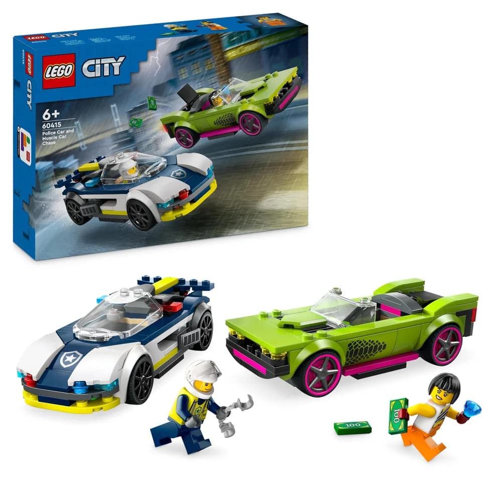 City 60415 Verfolgungsjagd mit Polizeiauto und Muscle Car