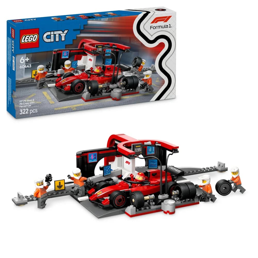 City 60443 F1® Boxenstopp mit Boxencrew und Ferrari Flitzer