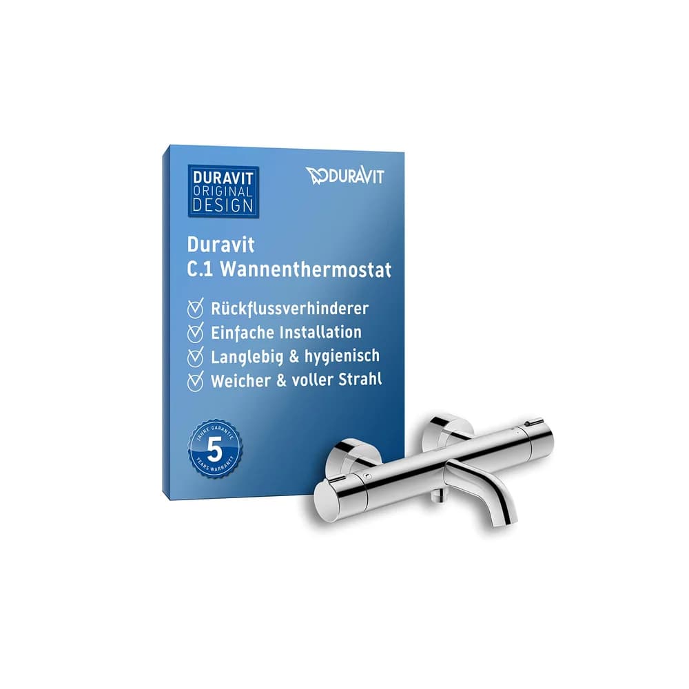 Duravit C.1 Wannenthermostat Aufputz - Silber
