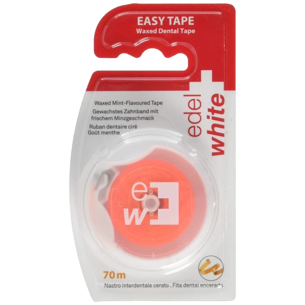 Edelwhite Dentaltape waxed Zahnseide 70 m
