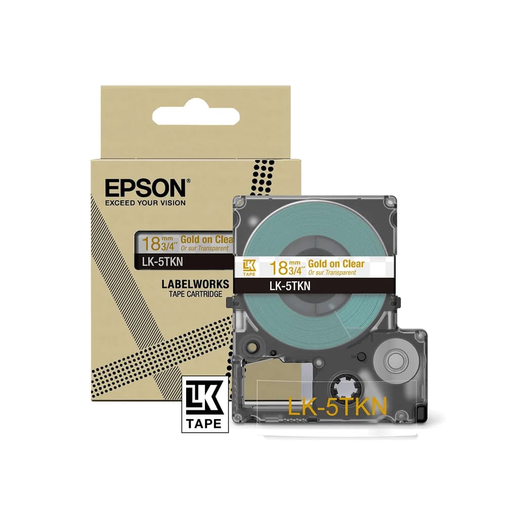 Schriftband Epson LK-5TKN gold auf transparent 18mm x 9m