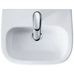 DU Handwaschbecken D-Code 450 mm mit ÜL, mit HLB, 1 HL, weiß