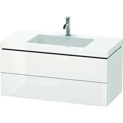 Duravit Waschtischunterschrank c-bonded L-Cube 100x48cm, 1 HL, we. hgl, 2 Schub., wandhängend