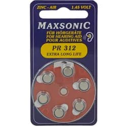 Batterien für Hörgeräte Maxsonic Pr312