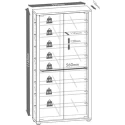 Vitrine Lumo Maxi Nussbaumfarben