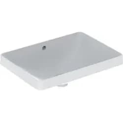 Geberit Einbauwaschtisch VariForm 55x40cm, o HL, m Ü, re, US glas. / we.