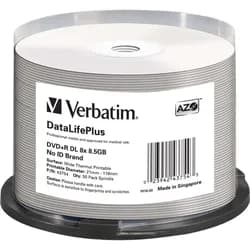 Verbatim DVD+R DL 8.5GB/240Min/8x 43754 (VE50)