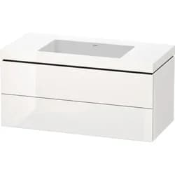 Duravit Waschtischunterschrank c-bonded L-Cube 100x48cm, o HL, we. hgl, 2 Schub., wandhängend