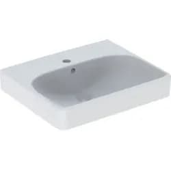 Geberit Smyle Handwaschbecken, eckig, 50x41cm m. Hl., m. Ül., weiß