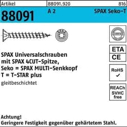 SPAX® T20 Senkkopf BLANK A2 Universalschrauben, 5 x 80 mm