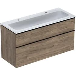 Geberit iCon Set MWT m. US, 2 Schubl. 120x63x48cm, Nussbaum/Griff lava