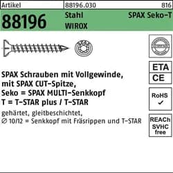 Senkkopfschraube SPAX® WIROX® Vollgewinde T - STAR Plus 10 x 240 VPE: 50