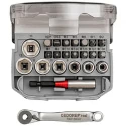 GEDORE R49005023 Steckschlüssel-Satz 1/4 6-13mm +Bits 23-teilig"