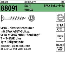 SPAX Senkkopf T-STAR plus - Teilgewinde WIROX A3J T20 - 5x50 - 200 Stk