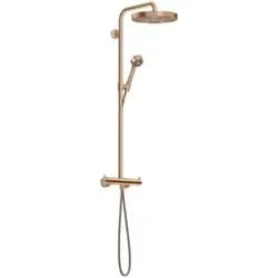 Hansgrohe AXOR One Showerpipe mit Thermostat und Kopfbrause 280 1jet, Brushed Red Gold