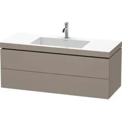 Duravit Möbelset c-shaped Set wandhängend wandhängend „L-Cube“ 120 × 50 × 48 cm Basalt Matt