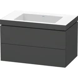Duravit Möbelset c-shaped Set wandhängend wandhängend „L-Cube“ 80 × 50 × 48 cm Graphit Matt