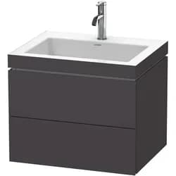 Duravit Waschtischunterschrank c-bonded L-Cube 60 x48cm, 1 HL, gra m, 2 Schub., wandhängend