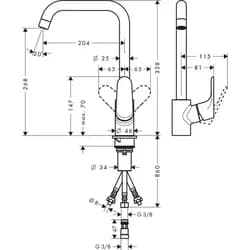 Hansgrohe Focus M41 Küchenarmatur Chrom 31822000