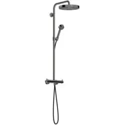 Hansgrohe AXOR One Showerpipe mit Thermostat und Kopfbrause 280 1jet, Polished Black Chrome