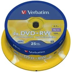 Verbatim DVD+RW 4,7GB 25er Sp. Spindel