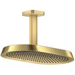 Hansgrohe AXOR ShowerSphere Kopfbrause 370/220 2jet EcoSmart mit Deckenanschluss, Polished Gold Optic