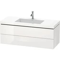 Duravit Waschtischunterschrank c-bonded L-Cube 120x48cm, 1 HL, we. hgl, 2 Schub., wandhängend