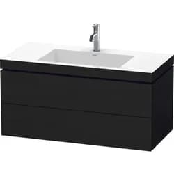 Duravit Waschtischunterschrank c-bonded L-Cube 100x48cm, 1 HL, Ei sw, 2 Schubkästen