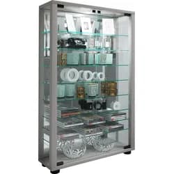 Vitrine Lumo ca. 59x91x18 cm Silber