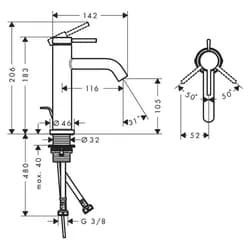 HANSGROHE 73310670 WTM 110 Tecturis S - Schwarz