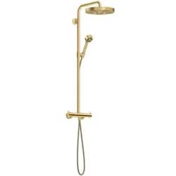 Hansgrohe AXOR One Showerpipe mit Thermostat und Kopfbrause 280 1jet, Brushed Gold Optic
