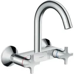 hansgrohe Logis M32 2-Griff Küchenmischer, Wandmontage Highspout, 1jet, Chrom
