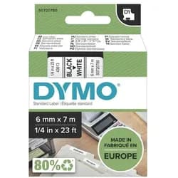 DYMO D1 Schriftband 6mm schwarz auf weiß