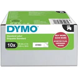 1x10 Dymo D1 Schriftband 19mmx7m schwarz auf weiß