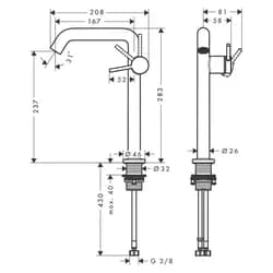 HANSGROHE 73370670 WTM 240 Tecturis S Fine CoolStart - Schwarz