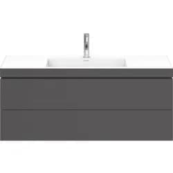 Duravit Waschtischunterschrank c-bonded L-Cube 120x48cm, 1 HL, gra ma, 2 Schub., wandhängend