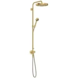 Hansgrohe AXOR One Showerpipe mit Thermostat und Kopfbrause 280 1jet Unterputz, Brushed Gold Optic