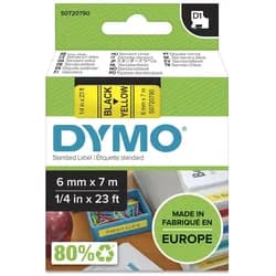 DYMO D1 Schriftband 6mm schwarz auf gelb