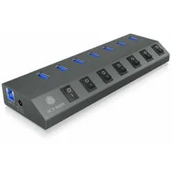 ICY IB-HUB1701C3 - USB 3.0 7 Port Hub, USB-A, Schalter