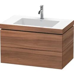 Duravit Waschtischunterschrank c-bonded L-Cube 80x48cm, 1 HL, N Nat, 2 Schub., wandhängend