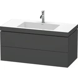 Duravit Waschtischunterschrank c-bonded L-Cube 100x48cm, 1 HL, gra ma, 2 Schub., wandhängend
