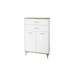 Highboard Lindas Weiß/Eichefarben