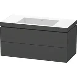 Duravit Waschtischunterschrank c-bonded L-Cube 100x48cm, o HL, gra ma, 2 Schub., wandhängend